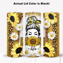 Sonnenblumen und Daisy-Blume mit Mama Life Thema