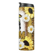 Sonnenblumen und Daisy-Blume mit Mama Life Thema Thermosbecher (Nach rechts gedreht)