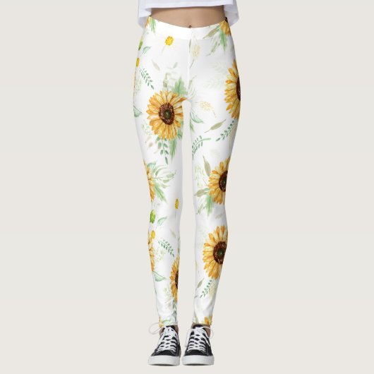 Sonnenblumen und Daisy-Bouquets Leggings (Vorderseite)