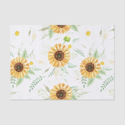 Sonnenblumen und Daisy-Bouquets Seidenpapier (Vorderseite)