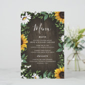 Sonnenblumen und Daisy Rustic Wood Wedding Karten (Stehend Vorderseite)