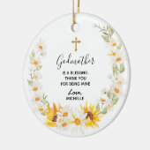 Sonnenblumen und Daisy Wreath Floral Godmutterpfei Keramik Ornament (Links)