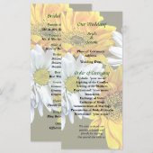 Sonnenblumen und das Hochzeitsprogramm von Daisies Programm (Vorne/Hinten)