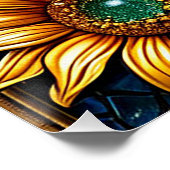 Sonnenblumen und dekorative Rahmen Poster (Ecke)