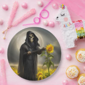 Sonnenblumen und der grimmige Sensenmann Pappteller (Party)