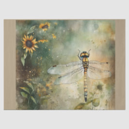 Sonnenblumen und die Libelle Seidenpapier