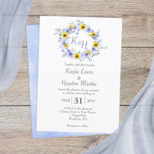 Sonnenblumen und duftende blaue Rose Hochzeitskran