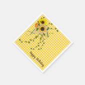 Sonnenblumen und Efeu Serviette (Ecke)