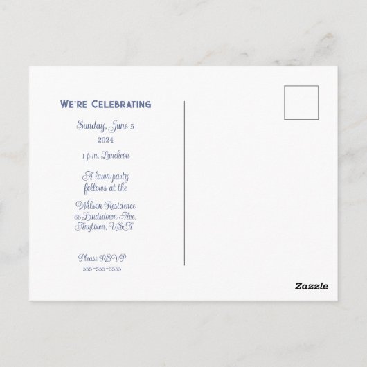 Sonnenblumen und ein Denim Daughter Foto High Scho Postkarte (Rückseite)