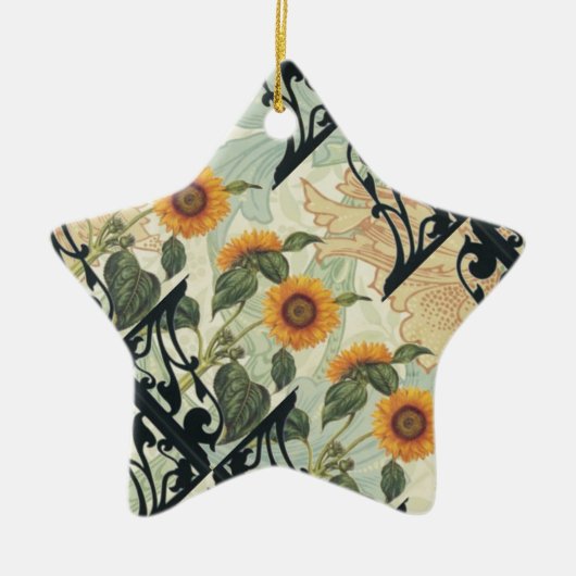 Sonnenblumen und Eisen Keramikornament (Vorne)