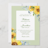 Sonnenblumen und Eukalyptus Blumenzwiebeln Einladung (Vorderseite)