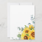 Sonnenblumen und Eukalyptus Blumenzwiebeln Einladung (Rückseite)