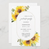 Sonnenblumen- und Eukalyptus-Blütenschüler Einladung (Vorne/Hinten)