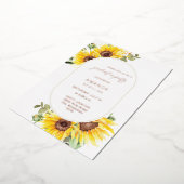 Sonnenblumen- und Eukalyptus-Blütenschüler Folieneinladung (Gedreht)