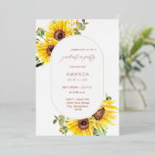 Sonnenblumen- und Eukalyptus-Blütenschüler Folieneinladung (Stehend vorne)