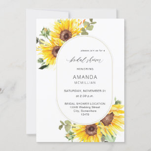 Sonnenblumen und Eukalyptus Brautparty Einladung