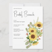 Sonnenblumen und Eukalyptus Bridal Brunch Einladung (Vorderseite)