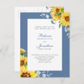 Sonnenblumen und Eukalyptus Floral Wedding Einladu Postkarte (Vorne/Hinten)