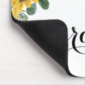 Sonnenblumen und Eukalyptus-Script Personalisiert Mousepad (Ecke)