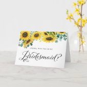 Sonnenblumen und Eukalyptus werden Sie meine Braut Karte (Gelbe Blume)