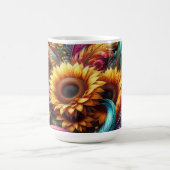 Sonnenblumen und Federn Kaffeetasse (Mittel)