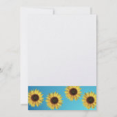 Sonnenblumen und feierliche Hochzeit mit Ribbon Einladung (Rückseite)