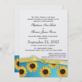 Sonnenblumen und feierliche Hochzeit mit Ribbon Einladung (Vorne/Hinten)