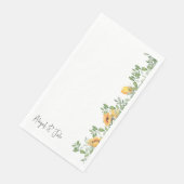 Sonnenblumen und Foliage Personalisierte Hochzeit Serviette (Ecke)