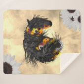 Sonnenblumen und Friesen Sherpadecke (Vorderseite (Horizontal))