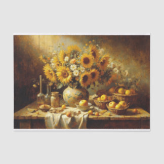 Sonnenblumen und Fruchtsaftgemälde Seidenpapier