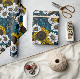 Sonnenblumen und Gänseblumen, Sommergarten 2 Geschenkpapier