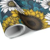 Sonnenblumen und Gänseblumen, Sommergarten 2 Geschenkpapier (Rolleneckpunkt)