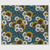 Sonnenblumen und Gänseblumen, Sommergarten 2 Geschenkpapier (Flach)