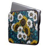 Sonnenblumen und Gänseblumen, Sommergarten 2 Laptopschutzhülle (Vorderseite Links)