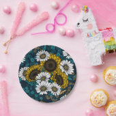 Sonnenblumen und Gänseblumen, Sommergarten 2 Pappteller (Party)