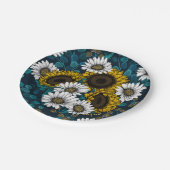 Sonnenblumen und Gänseblumen, Sommergarten 2 Pappteller (Schrägansicht)