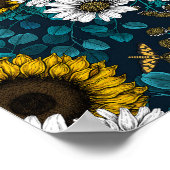 Sonnenblumen und Gänseblumen, Sommergarten 2 Poster (Ecke)