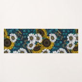 Sonnenblumen und Gänseblumen, Sommergarten 2 Yogamatte (Vorderseite (Horizontal))