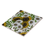 Sonnenblumen und Gänseblumen, Sommergarten 3 Fliese (Seite)