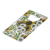 Sonnenblumen und Gänseblumen, Sommergarten 3 Geldbeutel Flaschenöffner (Vorderseite Schrägansicht)