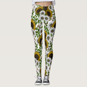 Sonnenblumen und Gänseblumen, Sommergarten 3 Leggings