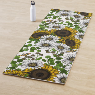 Sonnenblumen und Gänseblumen, Sommergarten 3 Yogamatte