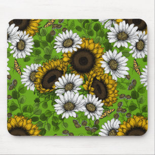 Sonnenblumen und Gänseblumen, Sommergarten Mousepad