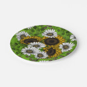 Sonnenblumen und Gänseblumen, Sommergarten Pappteller (Schrägansicht)