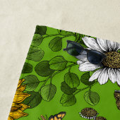 Sonnenblumen und Gänseblumen, Sommergarten Strandtuch (Beispiel)