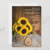 Sonnenblumen und Gartenwasser Brautparty Einladung (Vorderseite)