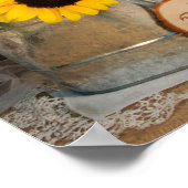 Sonnenblumen und Gartenwasser kann Hochzeit sperre Poster (Ecke)