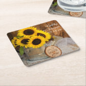 Sonnenblumen und Gartenwasser kann Hochzeit sperre Rechteckiger Pappuntersetzer (angewinkelt)