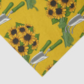 Sonnenblumen- und Gartenwerkzeuge- Seidenpapier (Detail)