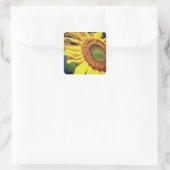 Sonnenblumen und Gastblumen Quadratischer Aufkleber (Tasche)